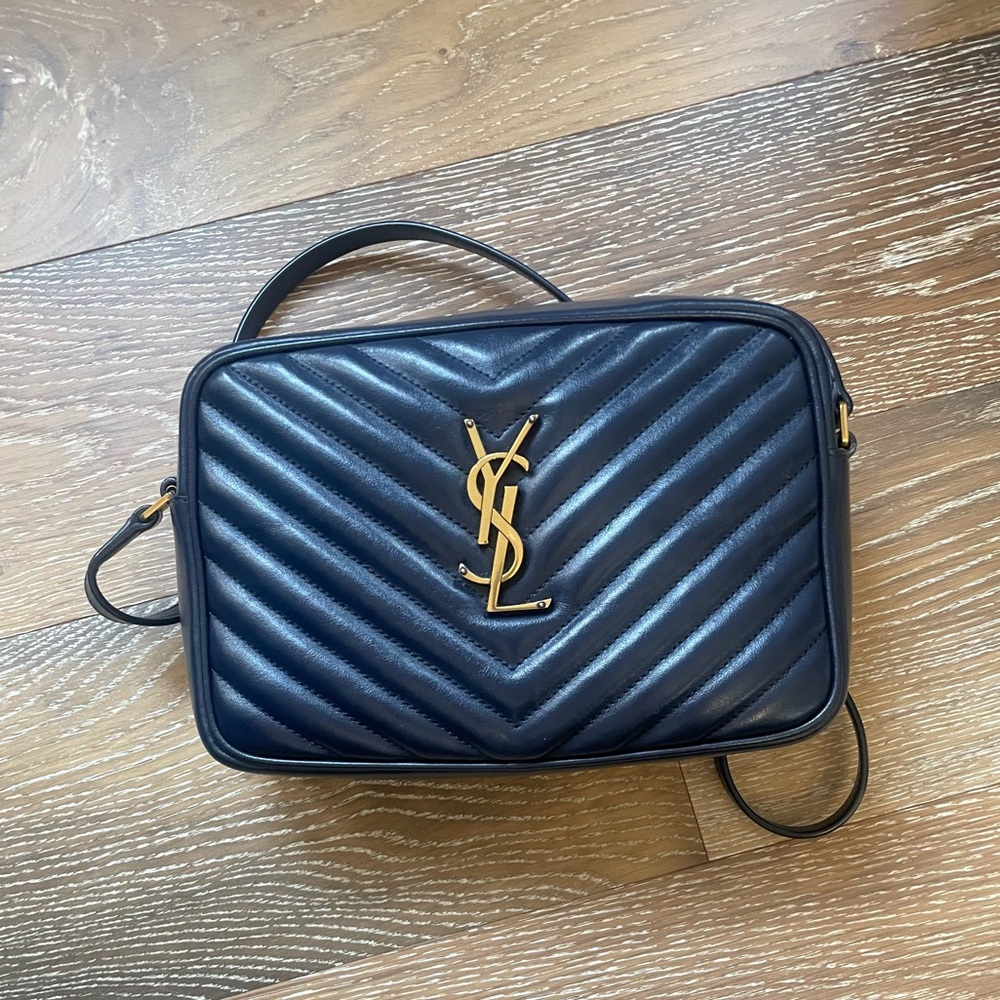 Saint Laurent Navy Camera Bag — like new!